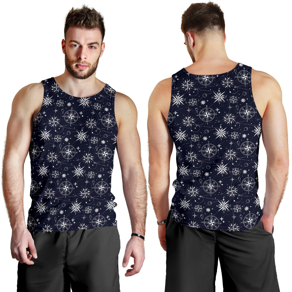 Nautical Sky Design Themed Print Men Tank Top