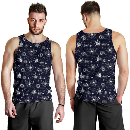 Nautical Sky Design Themed Print Men Tank Top