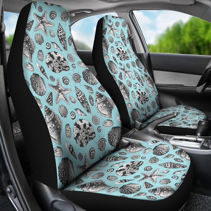 Seashell Beach Print Design LKS302 Car Seat Covers