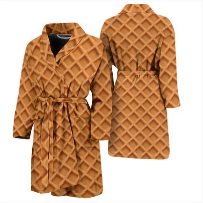 Waffle Texture Print Design LKS301 Men Bathrobe