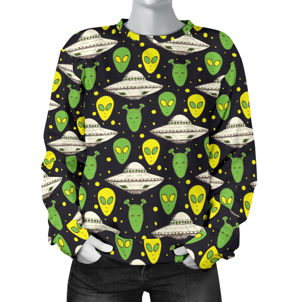 Alien UFO Pattern Women Long Sleeve Sweatshirt