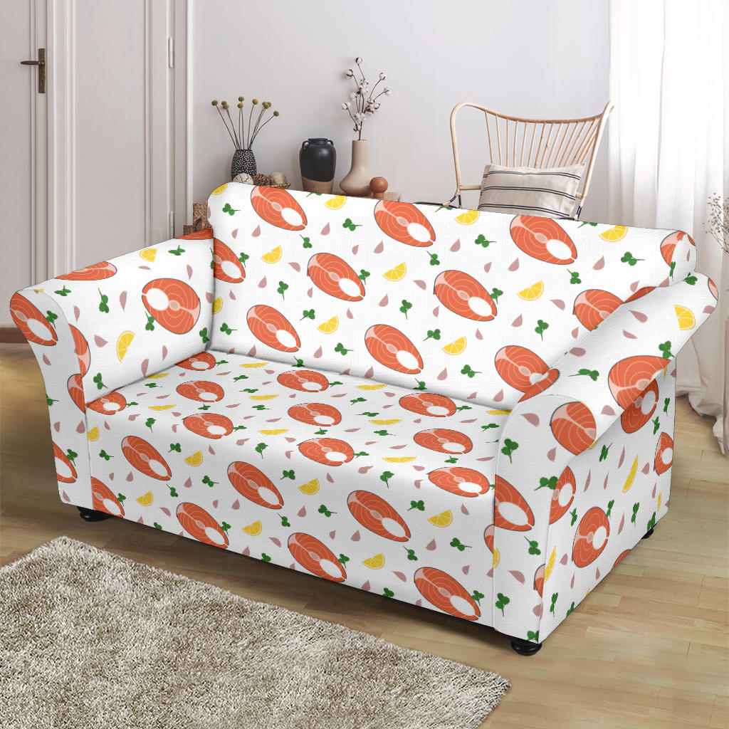 Salmon Steak Print Design LKS303 Loveseat Couch Slipcover