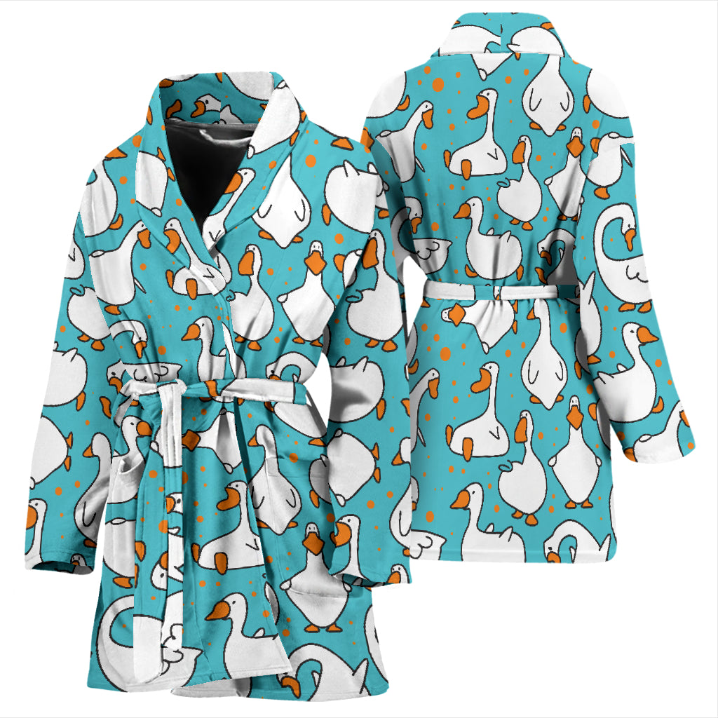 Goose Print Design LKS403 Women Bathrobe
