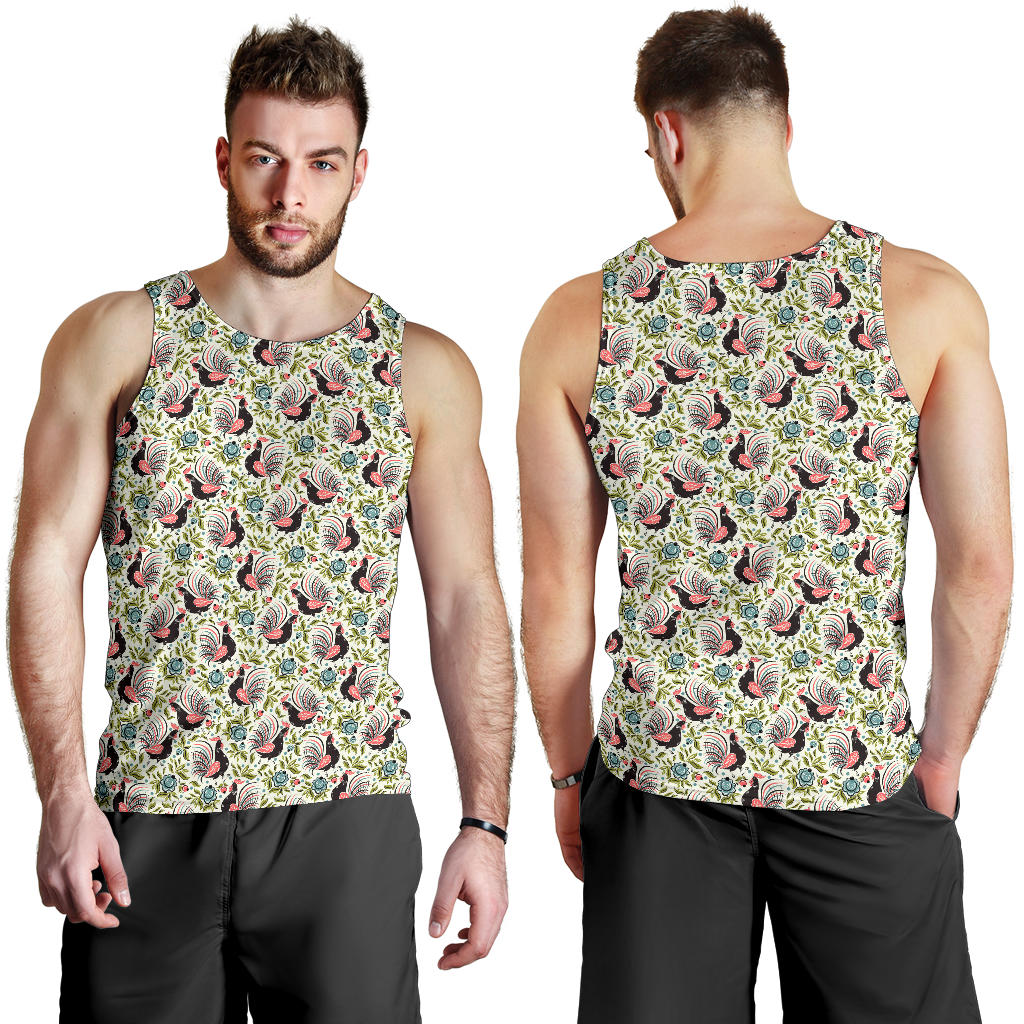 Rooster Print Design Men Tank Top