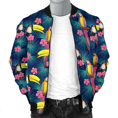 Toucan Parrot Design Men Bomber Jacket