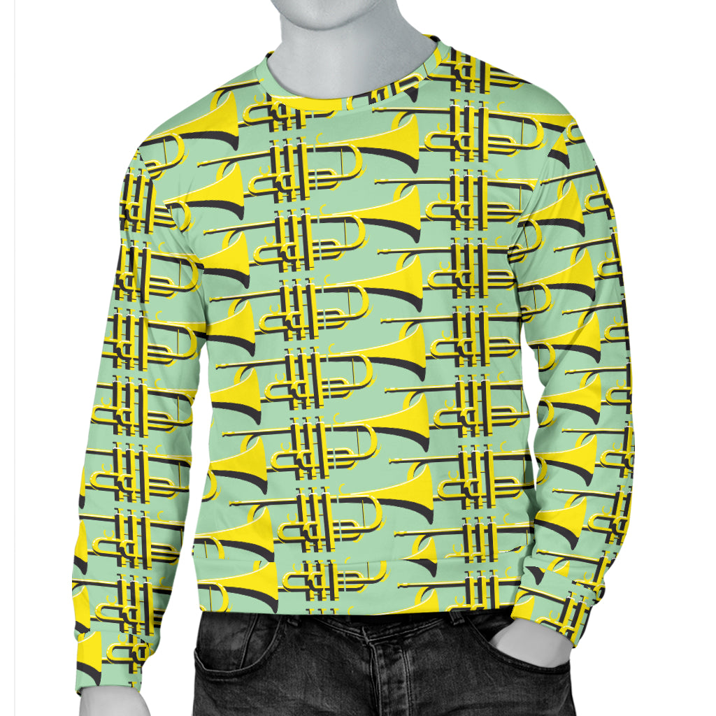 Trumpet Vintage Design Print Men Long Sleeve Sweatshirt