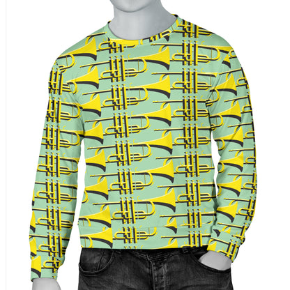 Trumpet Vintage Design Print Men Long Sleeve Sweatshirt