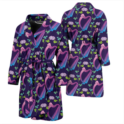 Harp Print Design LKS403 Men Bathrobe