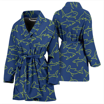 Shark Print Design LKS301 Women Bathrobe