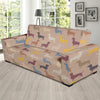 Dachshund Pattern Print Design 03 Sofa Slipcover