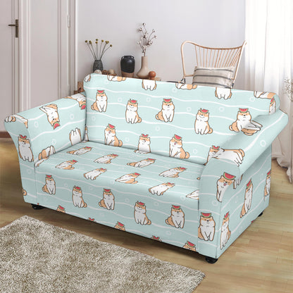 Shiba Inu Print Design LKS3011 Loveseat Couch Slipcover
