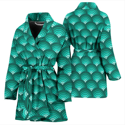 Scales Pattern Print Design 01 Women Bathrobe