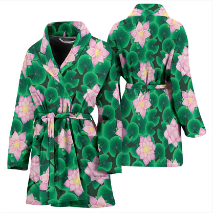 Water Lily Print Design LKS303 Women Bathrobe