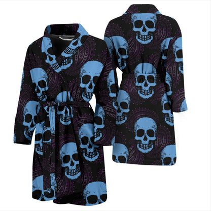 Skull Print Design LKS3012 Men Bathrobe