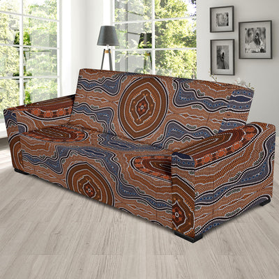 Aboriginal Pattern Print Design 01 Sofa Slipcover