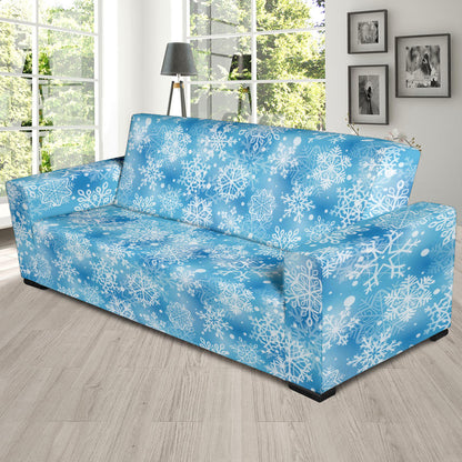 Snowflake Blue Print Design LKS301 Sofa Slipcover