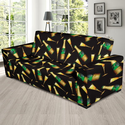 Champagne Pattern Print Design 02 Sofa Slipcover