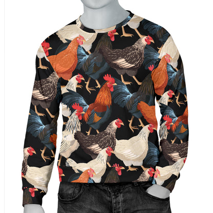 Chicken Print Pattern Men Long Sleeve Sweatshirt