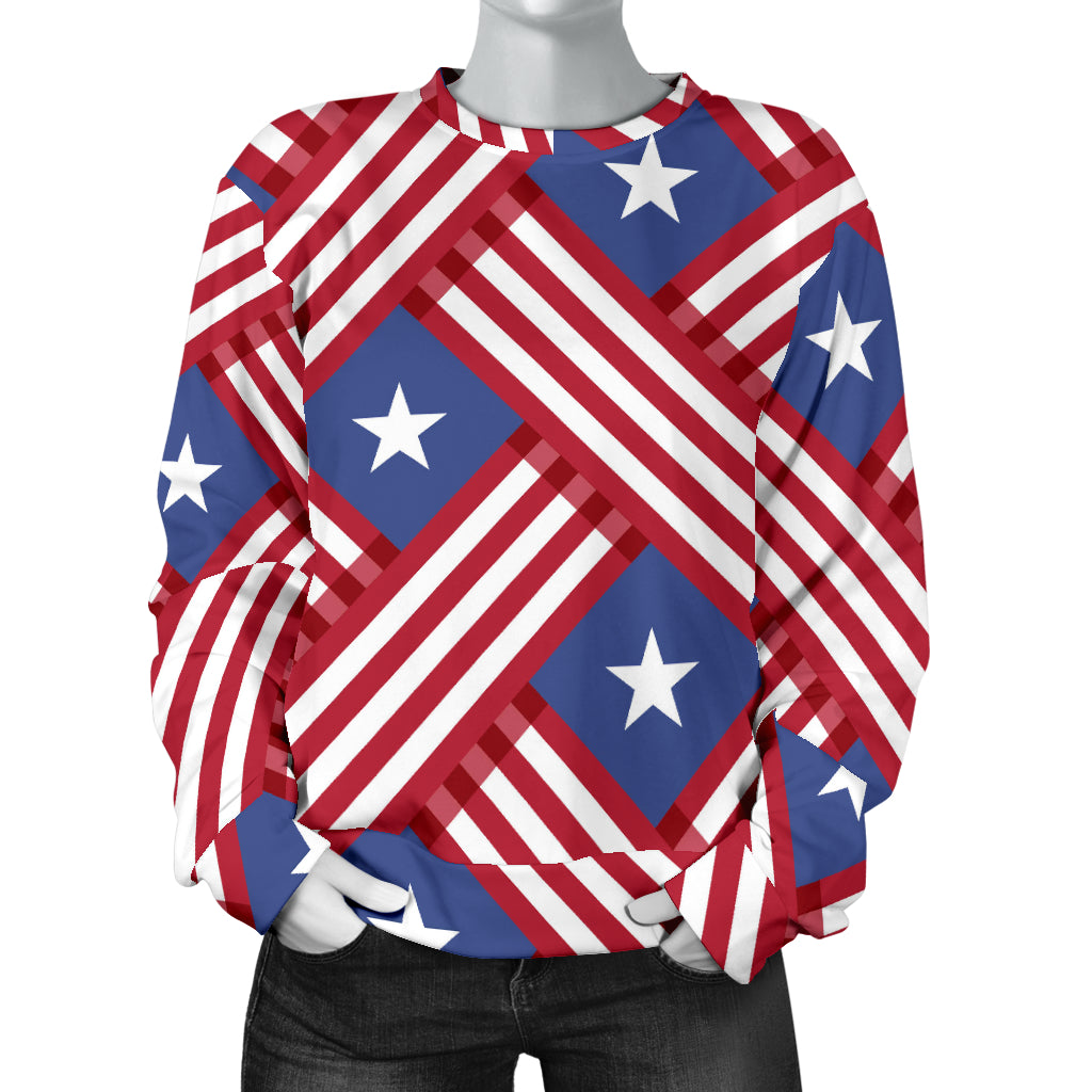 American flag Pattern Women Long Sleeve Sweatshirt