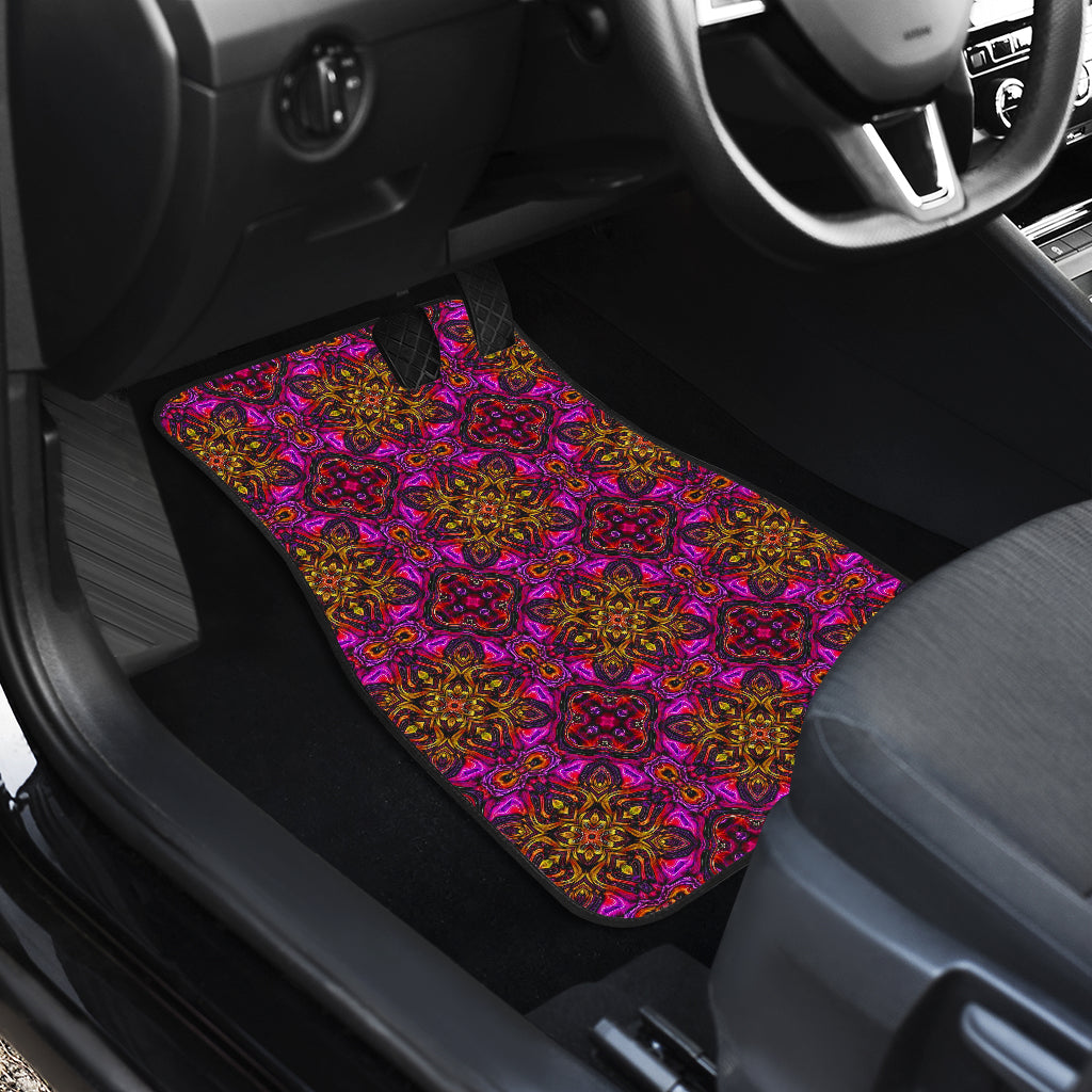 kaleidoscope Abstract Print Design Car Floor Mats Front Back