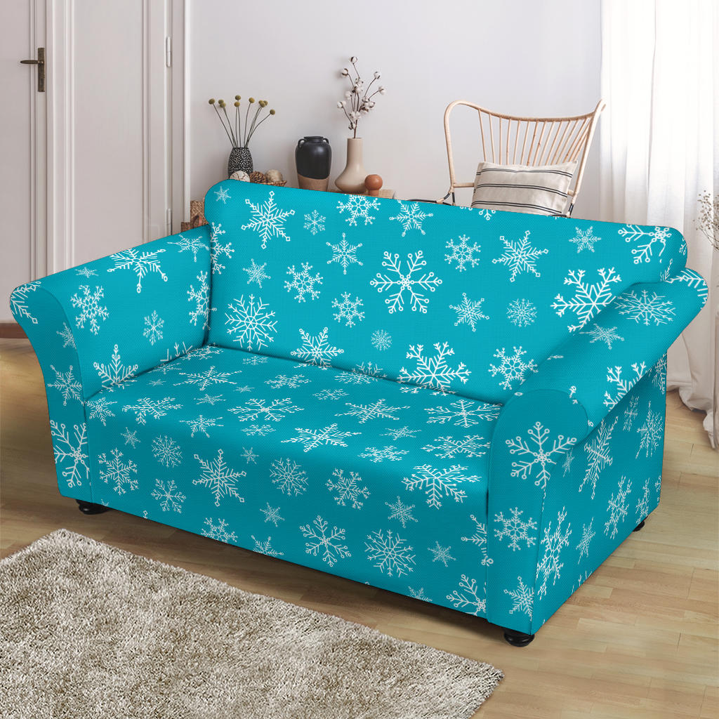 Snowflake Print Design LKS304 Loveseat Couch Slipcover