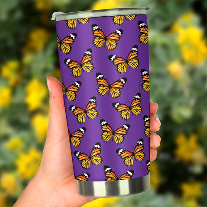 Monarch Butterfly Purple Print Pattern Tumbler