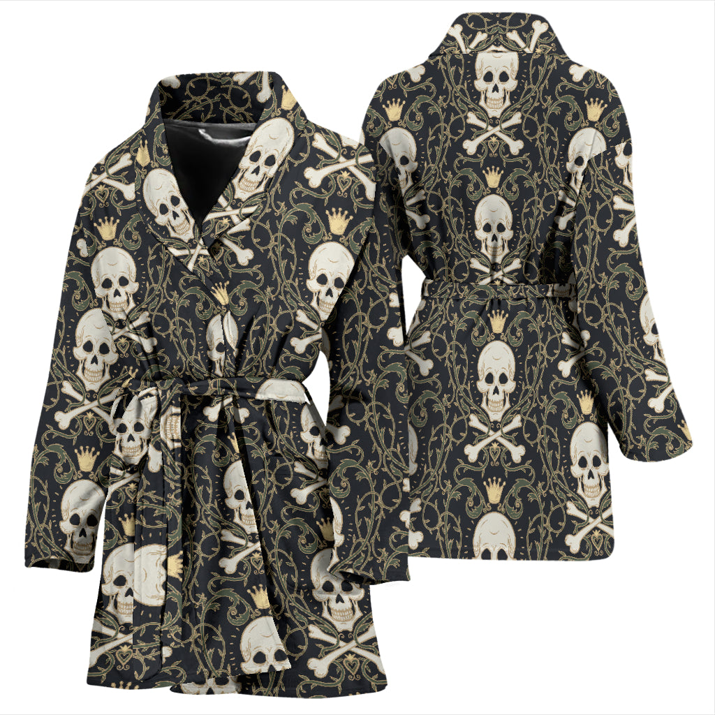 Skull King Print Design LKS307 Women Bathrobe