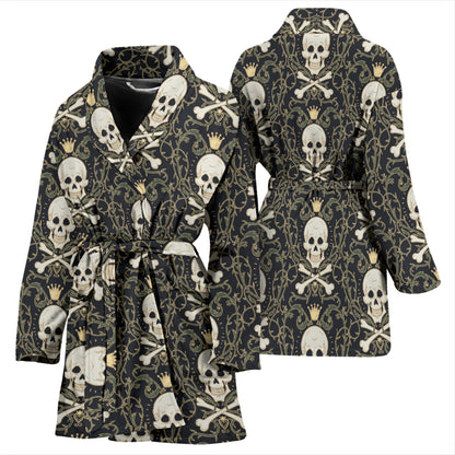 Skull King Print Design LKS307 Women Bathrobe