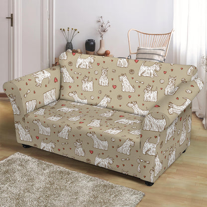 Scottish Terriers Print Design LKS3017 Loveseat Couch Slipcover