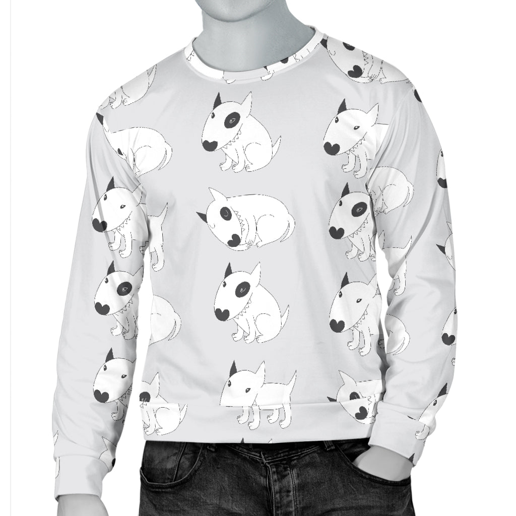 Bull Terrier hand draw Print Pattern Men Long Sleeve Sweatshirt