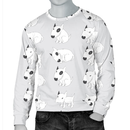 Bull Terrier hand draw Print Pattern Men Long Sleeve Sweatshirt