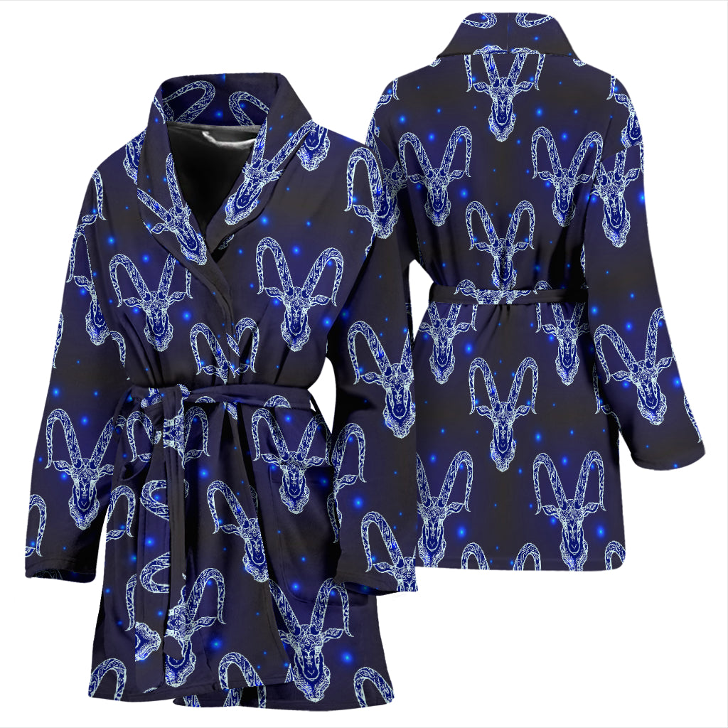 Goat Print Design LKS401 Women Bathrobe
