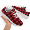 Red Black Buffalo Tartan Plaid Pattern Athletic Shoes