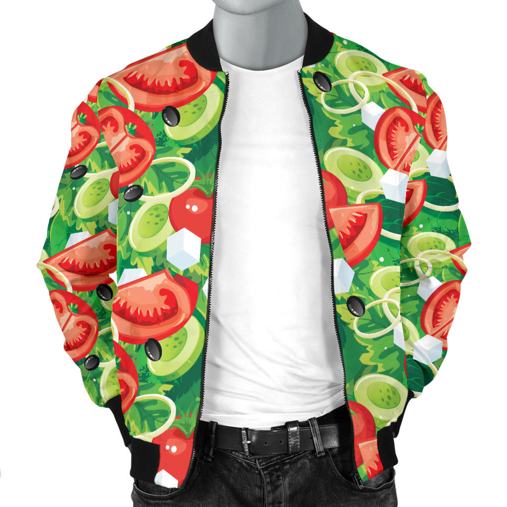 Vegan Salad Themed Design Print Men Bomber Jacket