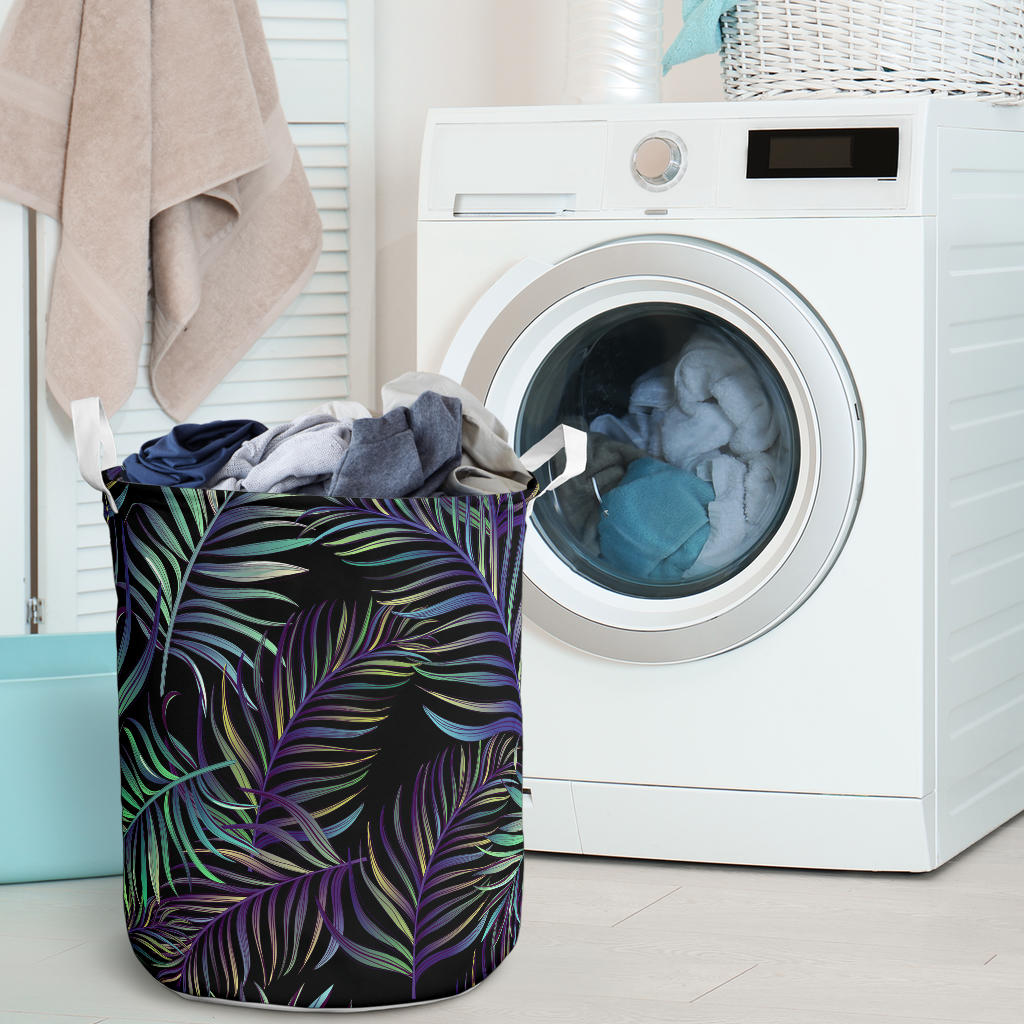 Tropical Palm Leaves Pattern Brightness Laundry Basket