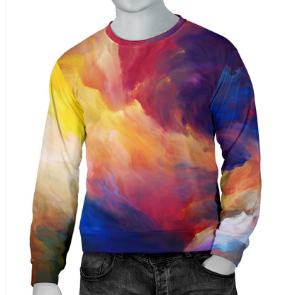 Vortex Twist Swirl Water Color Design Men Long Sleeve Sweatshirt