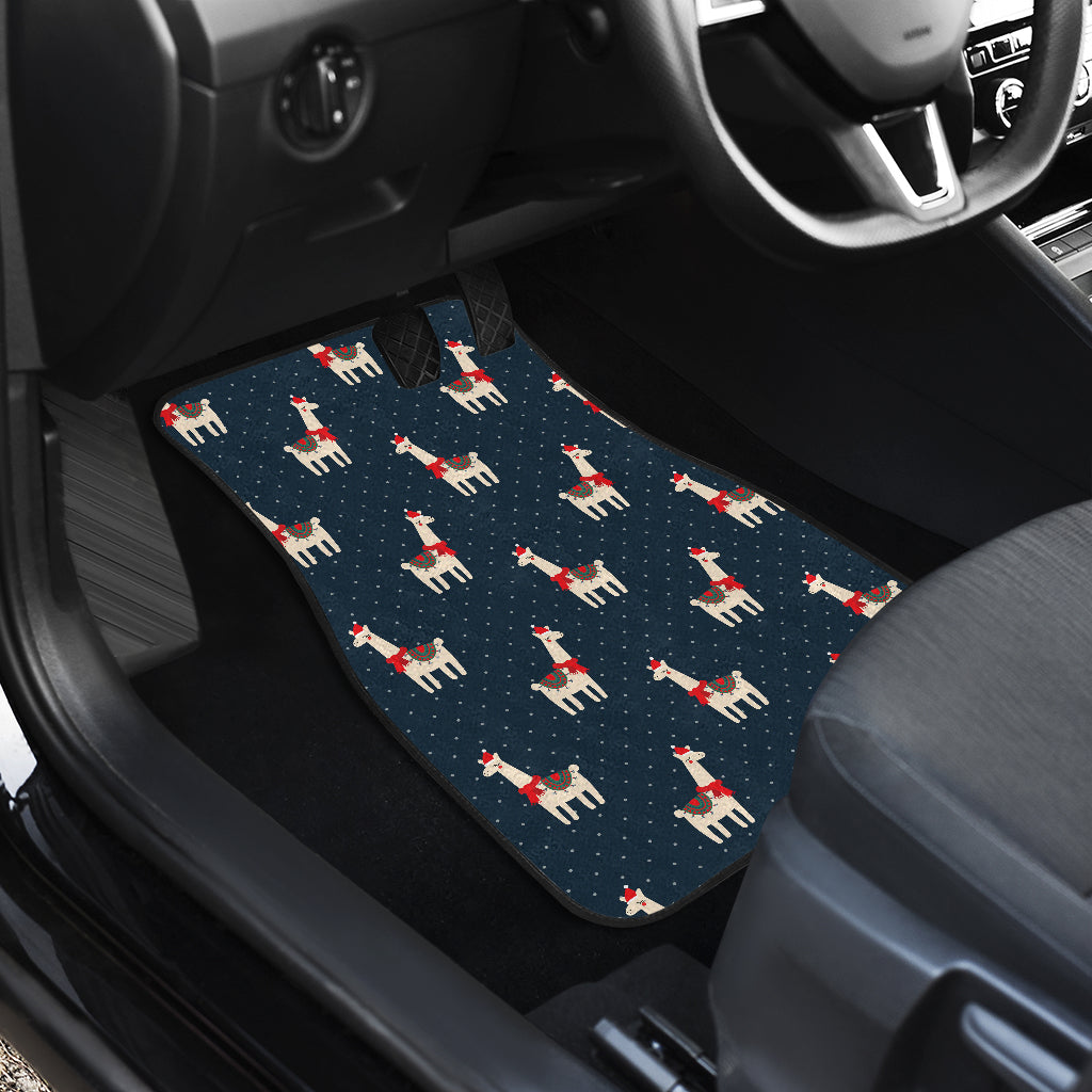 Llama with Polka Dot Themed Print Car Floor Mats Front Back