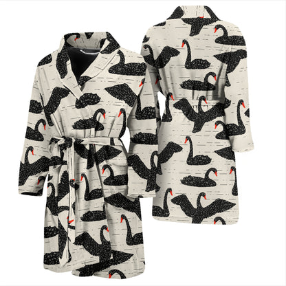 Swan Print Design LKS402 Men Bathrobe