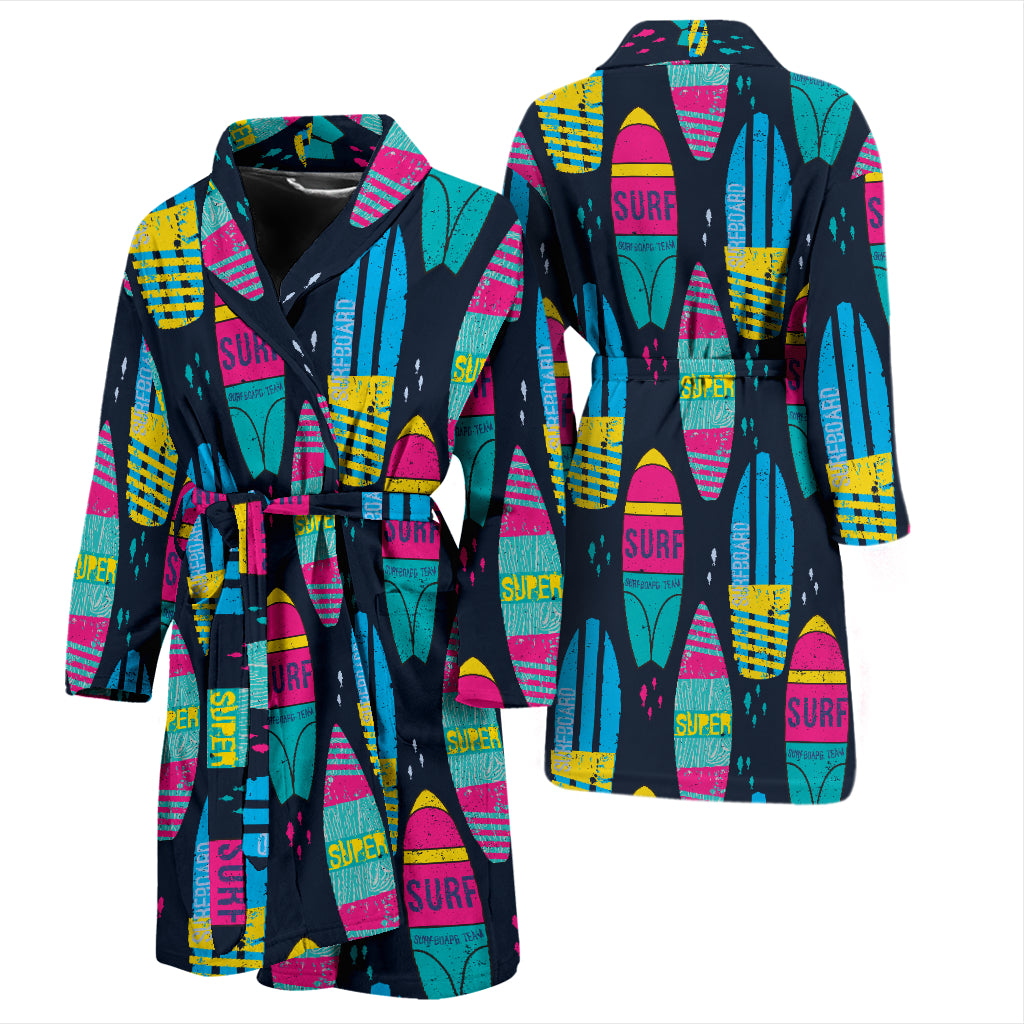 Surfboard Colorful Print Design LKS302 Men Bathrobe