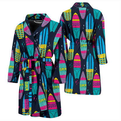 Surfboard Colorful Print Design LKS302 Men Bathrobe