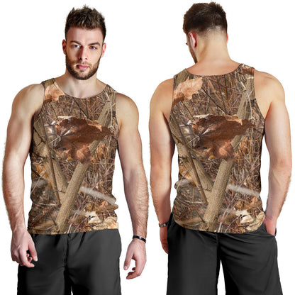 Camo Realistic Tree Forest Autumn Print Men Tank Top