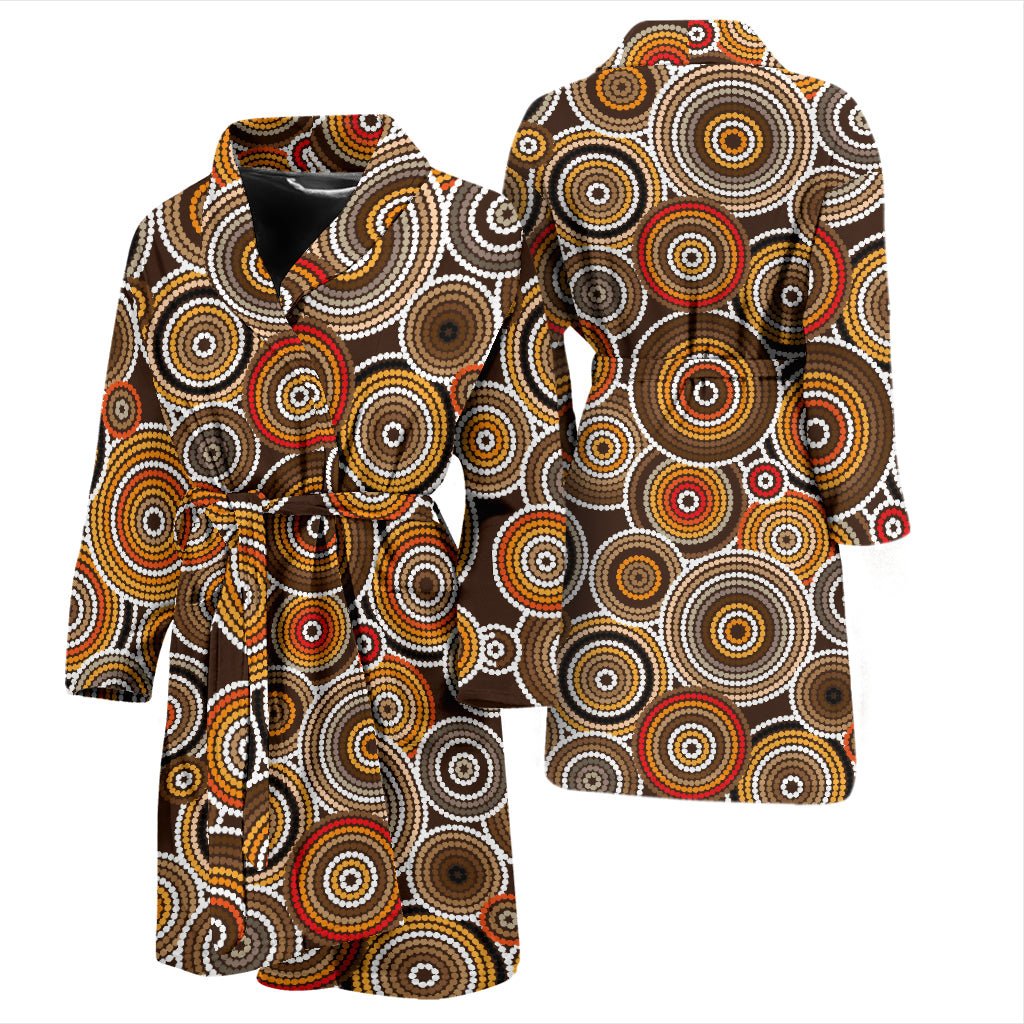 Aboriginal Print Design LKS402 Men Bathrobe