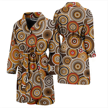 Aboriginal Print Design LKS402 Men Bathrobe