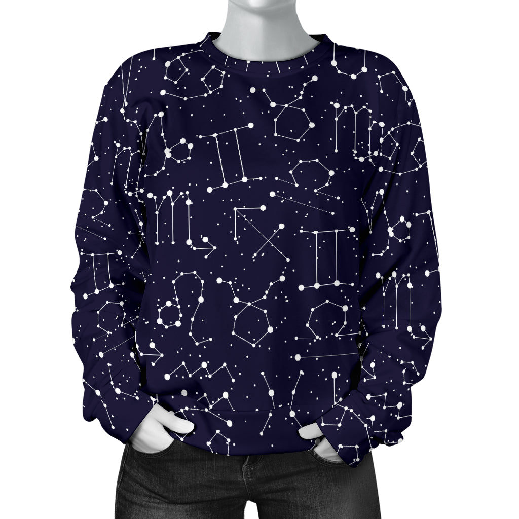 Zodiac Pattern Design Print Women Long Sleeve Sweatshirt