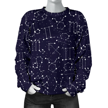 Zodiac Pattern Design Print Women Long Sleeve Sweatshirt
