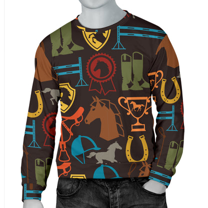 Equestrian Equipment Horse Colorful Men Long Sleeve Sweatshirt