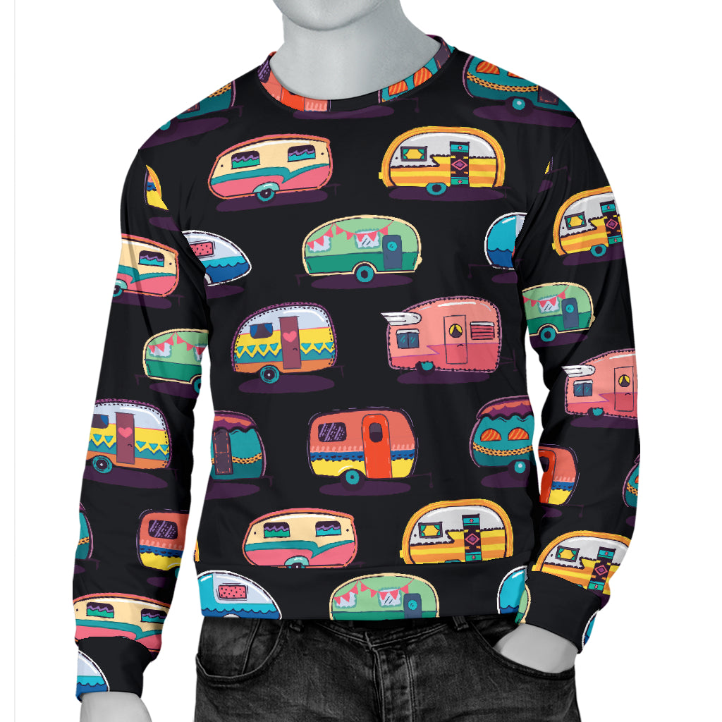 Camper Camping Pattern Men Long Sleeve Sweatshirt