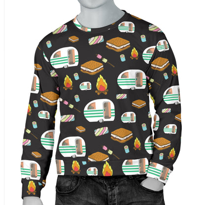 Camper marshmallow Camping Design Print Men Long Sleeve Sweatshirt