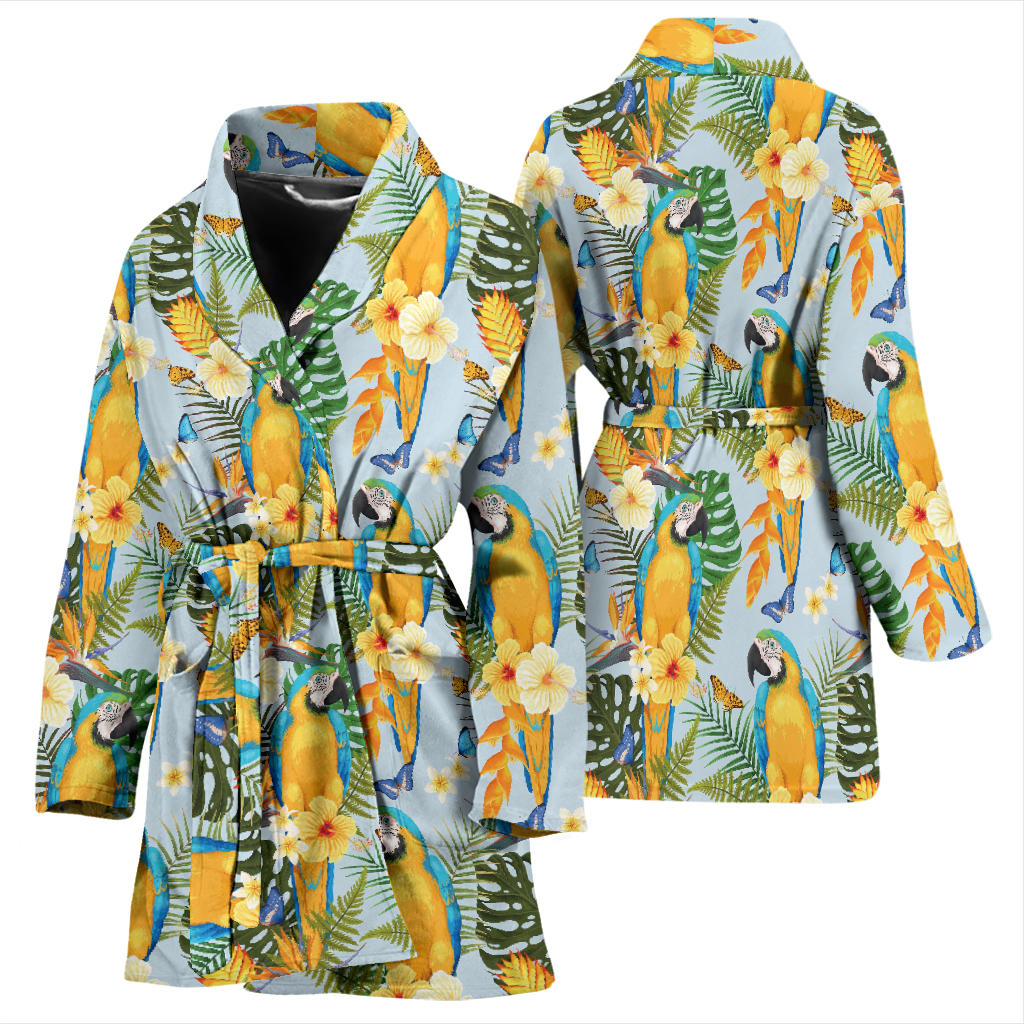 Parrot Pattern Print Design A04 Women Bathrobe