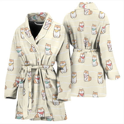 Shiba Inu Print Design LKS306 Women Bathrobe